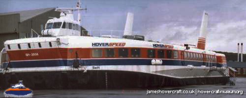 SRN4 Swift (GH-2004) at the Hovercraft Museum -   (submitted by The <a href='http://www.hovercraft-museum.org/' target='_blank'>Hovercraft Museum Trust</a>).